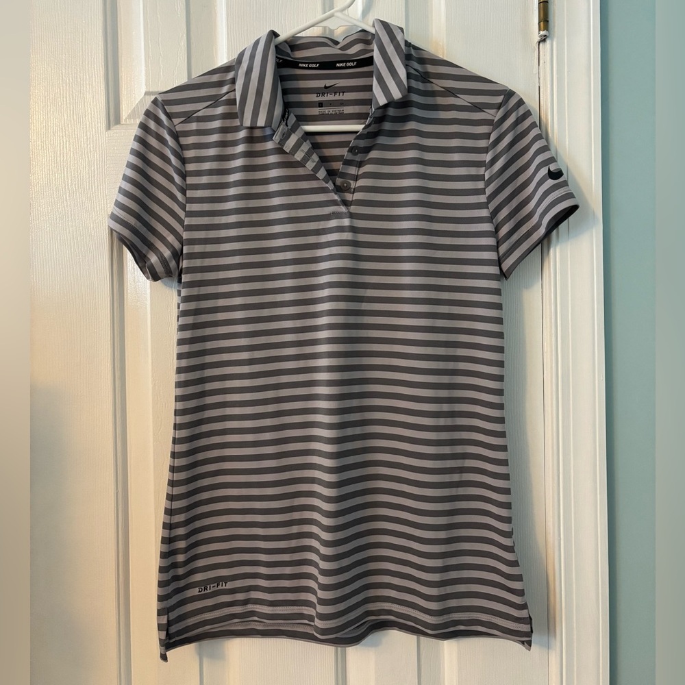 Nike Women's Gray Dri-Fit Button Down Golf Shirt